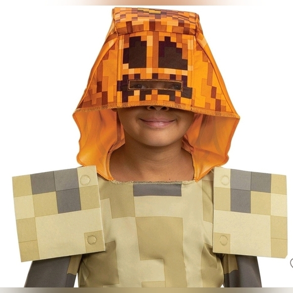 Minecraft Kids Hooded HalloweenCostume Jumpsuit Classic Husk JackO'Lantern - Picture 4 of 7